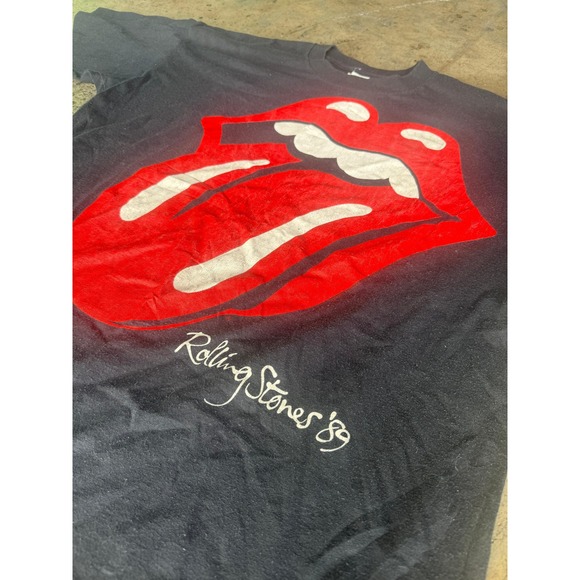 Vintage Rolling Stones 1989 North American Tour T Shirt XL Black Band Tee - Picture 5 of 6